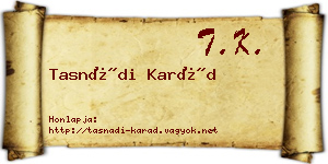 Tasnádi Karád névjegykártya